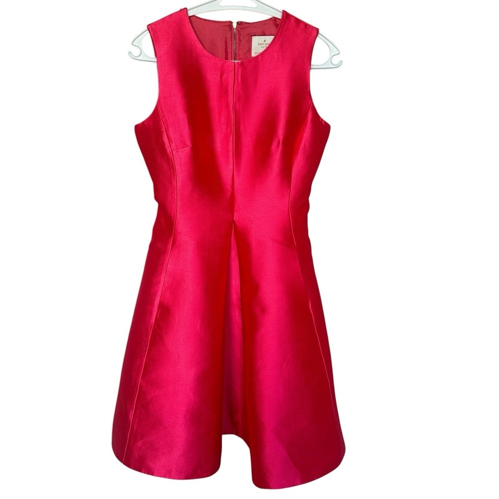 Kate Spade Cocktail Dress Women Sz 2 Fit and Flare Hot Pink Fuchsia Runway Molly